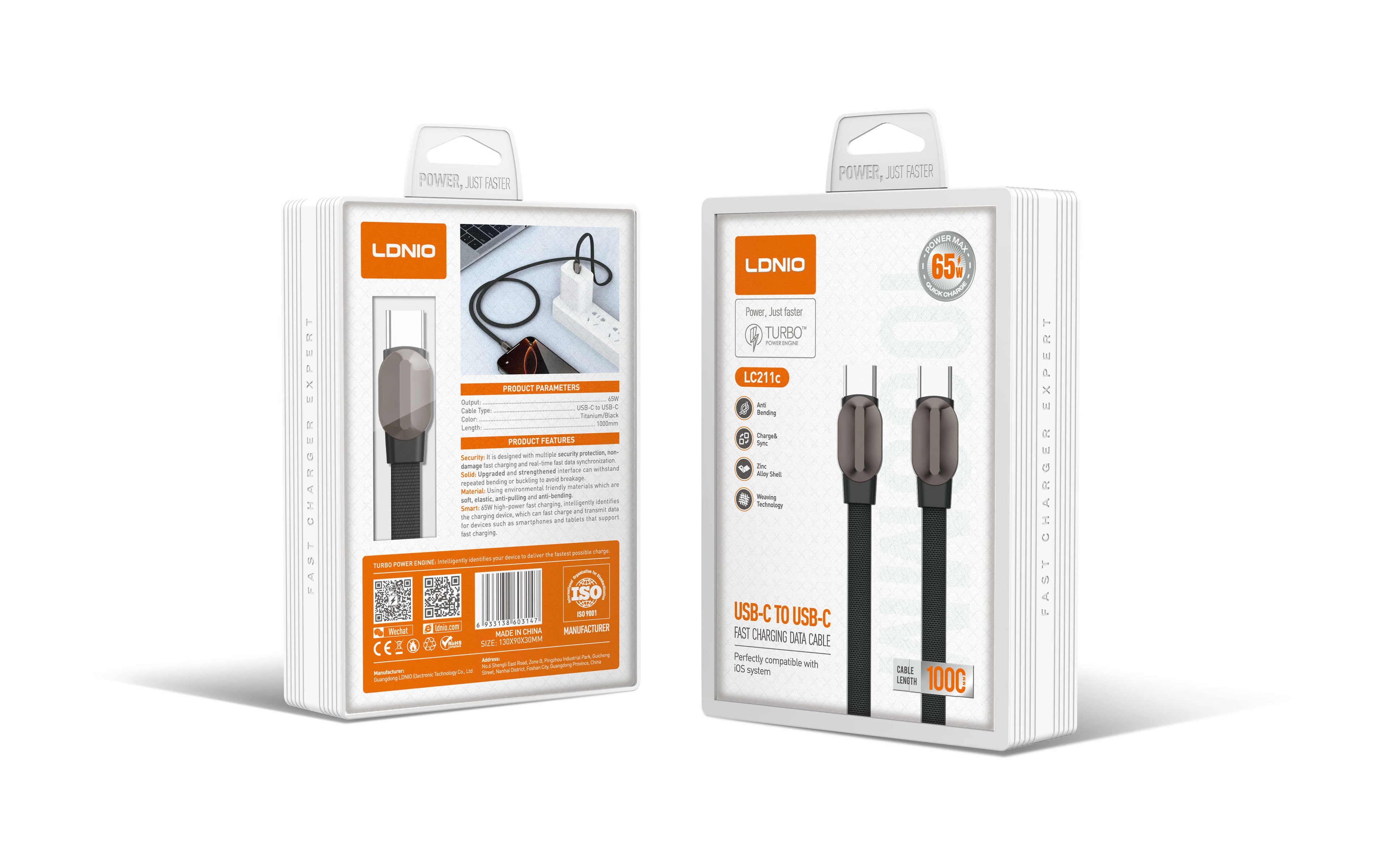 LDNIO 65W LC211 TYPE C TO C CABLE