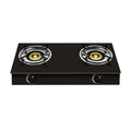 XMY 2 PLATE TEMEPERED GLASS TOP, BLACK GAS STOVE (RH-2002)