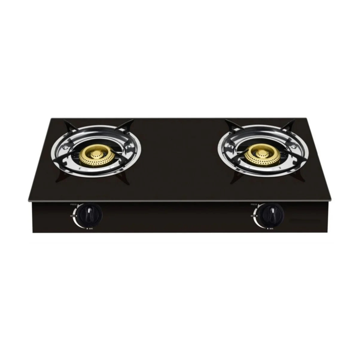 XMY 2 PLATE TEMEPERED GLASS TOP, BLACK GAS STOVE (RH-2002)